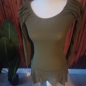 Only Hearts green meshed nylon tier dress petite small.
